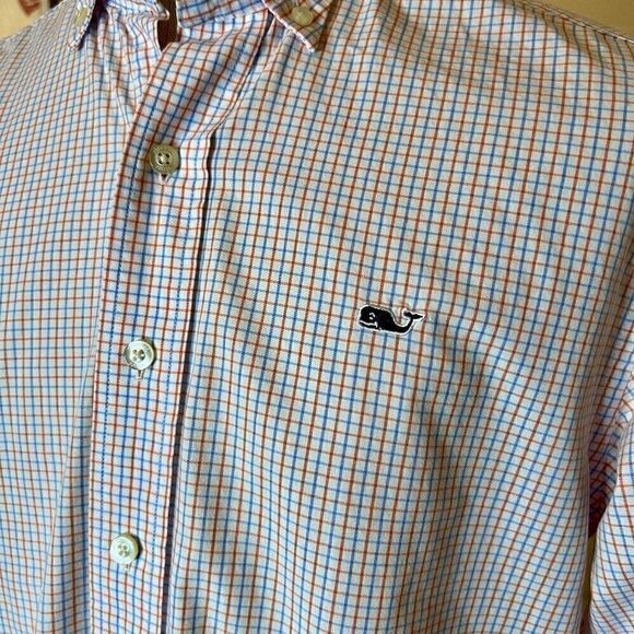 EUC Men's Vineyard Vines Button Down Plaid Check Whale Shirt Size SMALL - Picture 2 of 2